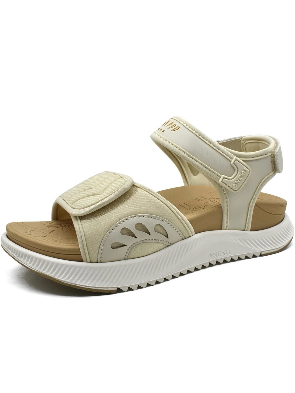Oncai Women's Cream Comfort Sport Sandals with Adjustable Straps size 8